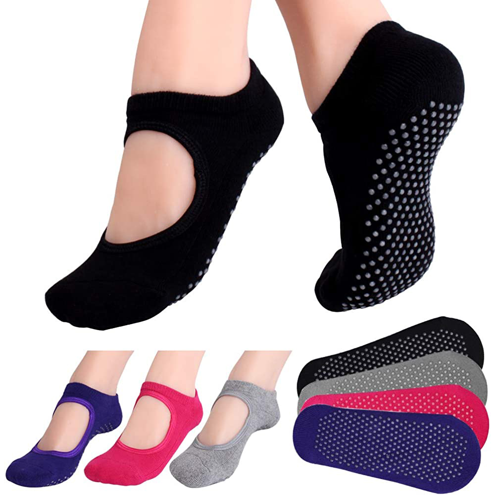 Pilates Yoga Workout - Backless Non-slip Fitness Pilates Socks Cotton
